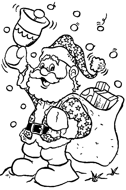 coloriage le pere noel agite sa cloche